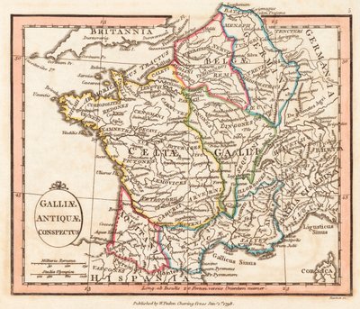 Carte de la Gaule antique - William Faden