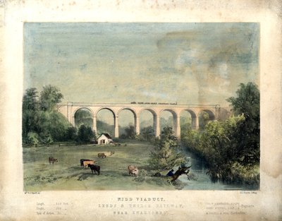Viaduc de Nidd, chemin de fer de Leeds et Thirsk, près de Knaresborough, vers 1850 - William Frederick Faviell