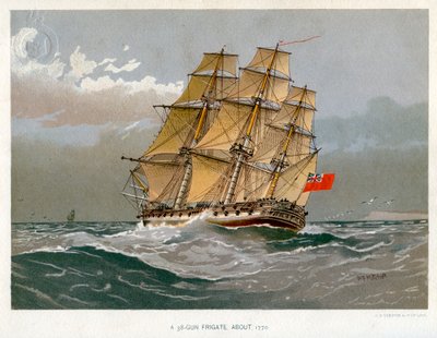 Frégate de la Royal Navy de 38 canons, vers 1770 - William Frederick Mitchell
