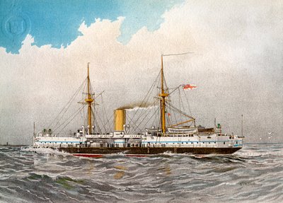HMS Colossus, cuirassé de 2e classe de la Royal Navy, vers 1890-1893 - William Frederick Mitchell