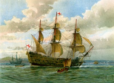 Navire de guerre de la Royal Navy, vers 1650 - William Frederick Mitchell