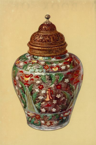 Pot, Dynastie Ming, Chinois, avec couvercle en laiton persan - William Gibb