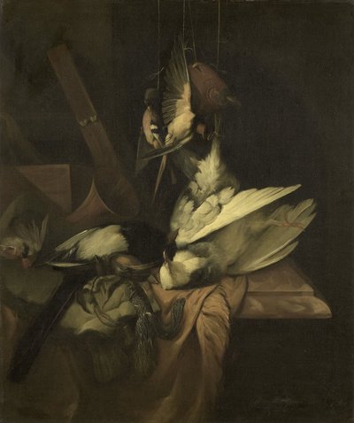 Nature morte avec oiseaux et accessoires de chasse - William Gowe Ferguson