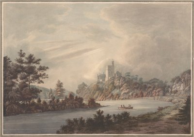 Paysage, château au bord d
