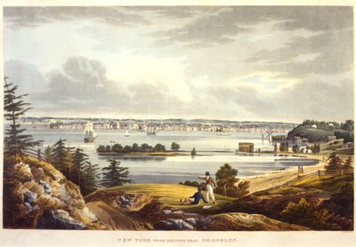 New York depuis les hauteurs près de Brooklyn, gravé par John Hill - William Guy Wall