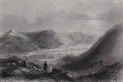 Mont Garizim et la vallée de Nablous, depuis le mont Ebal (gravure) - William H. Bartlett