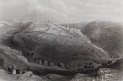 Mont Lion, Jérusalem, depuis la Colline du Mauvais Conseil - William H. Bartlett