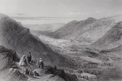 Vallée de Sichem et Nablous, ancien Sichem (gravure) - William H. Bartlett