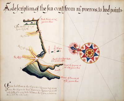 Description de la côte maritime de Mta. Puercos à Bad Point - William Hack