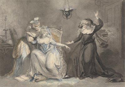 Une scène dramatique avec trois femmes à l