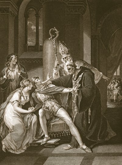 Edwy et Elgiva, gravé par Isaac Taylor, illustration de 