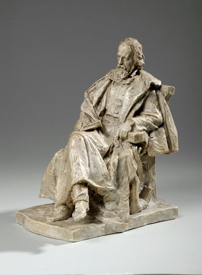 Maquette pour Alfred, Lord Tennyson assis au Trinity College, Cambridge - William Hamo Thornycroft
