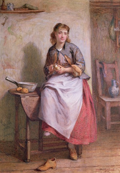 Fille épluchant des pommes de terre - William Harris Weatherhead