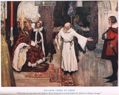 Galahad arrive à la cour, illustration de 