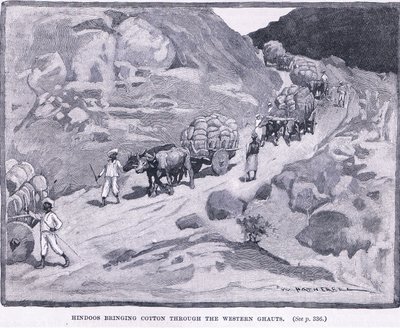 Hindous apportant du coton à travers les Ghâts occidentaux, 1862 - William Hatherell