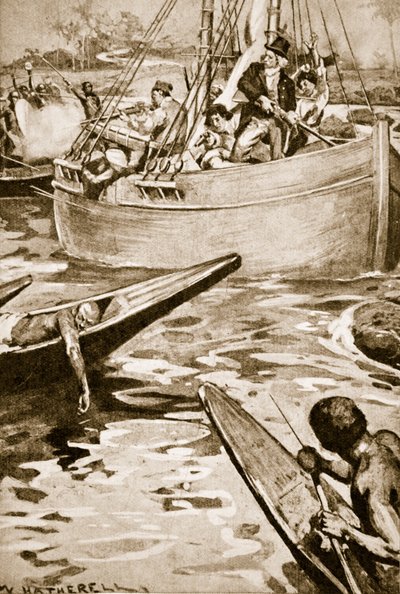La dernière résistance de Mungo Park contre les indigènes aux rapides de Bussa - William Hatherell
