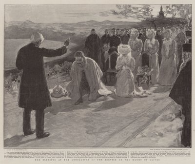 La bénédiction à la conclusion du service sur le mont des Oliviers - William Hatherell