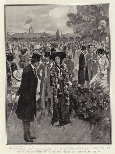 La première réunion de course sur le nouveau parcours à Phoenix Park, Dublin - William Hatherell