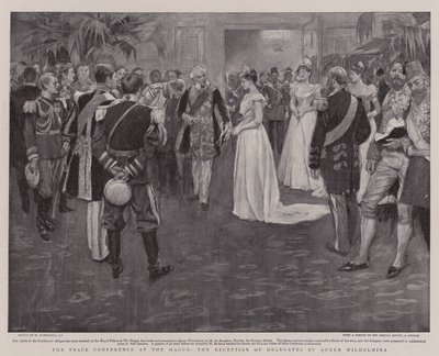 La Conférence de paix à La Haye, la réception des délégués par la reine Wilhelmine - William Hatherell