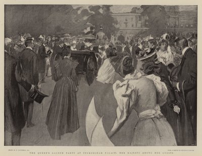 La Garden Party de la Reine au Palais de Buckingham, Sa Majesté parmi ses Invités - William Hatherell