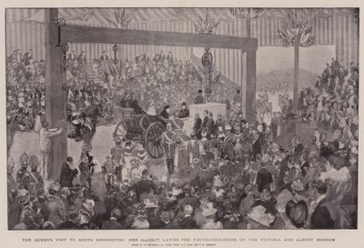 La visite de la reine à South Kensington, Sa Majesté posant la première pierre du Victoria and Albert Museum - William Hatherell