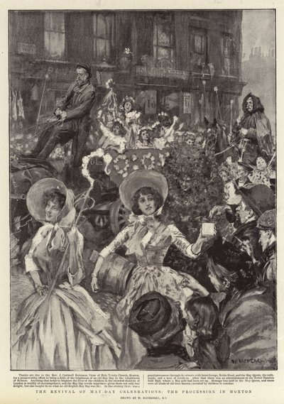 Le renouveau des célébrations du 1er mai, la procession à Hoxton - William Hatherell