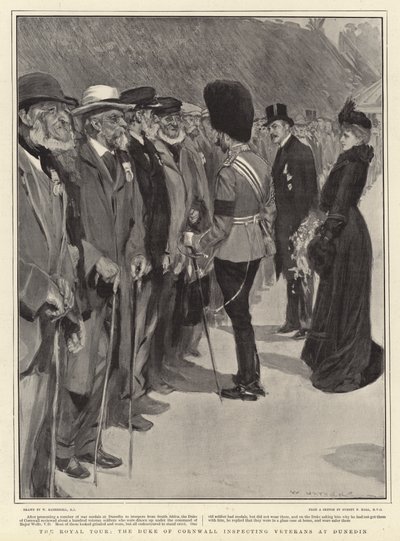 La tournée royale, le duc de Cornouailles inspectant les vétérans à Dunedin - William Hatherell