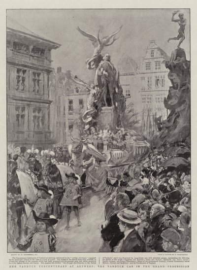 Le tricentenaire de Van Dyck à Anvers, le char de Van Dyck dans la grande procession - William Hatherell