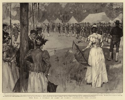 La guerre, un dimanche au camp de Tampa, inspection de la garde - William Hatherell