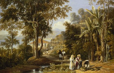 Scène de jardin sur la rive de Braganza, Rio de Janeiro, 1827 - William Havell
