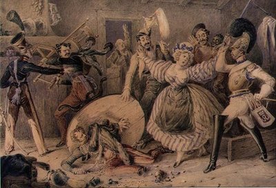 Bagarre dans une auberge, c.1830 - William Heath