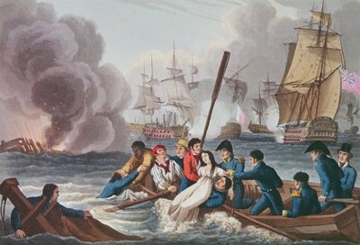 Anecdote à la bataille de Trafalgar, gravée par Matthew Dubourg de 