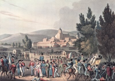 Bataille de Vittoria, 1813, apportant les prisonniers, gravé par I. Clarke, aquatinte par M. DuBourg - William Heath