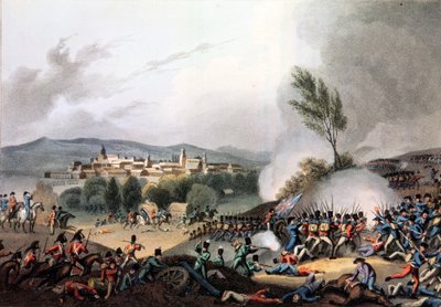 Bataille de Vittoria, 21 juin 1813, gravée par I. Clark, aquatinte par M. DuBourg - William Heath