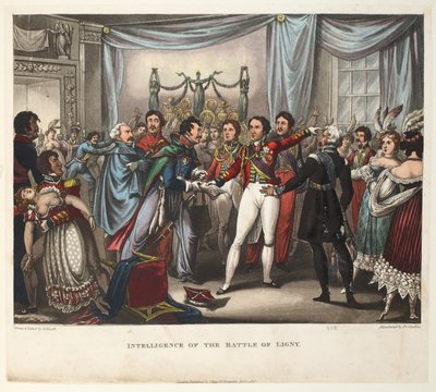 Intelligence de la Bataille de Ligny, aquatinte par J.C. Stadler, pub. par Tegg, avril 1818 - William Heath