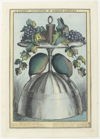 Coupe inversée avec bouchon, raisins et vrilles sur le pied et poires sur la tige - William Heath