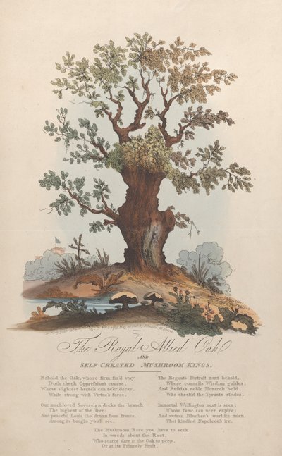 Le chêne royal allié et les rois champignons auto-créés, 29 mai 1815 - William Heath