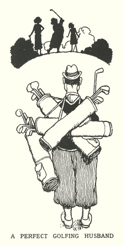 Un mari parfait pour le golf (lithographie) - William Heath Robinson