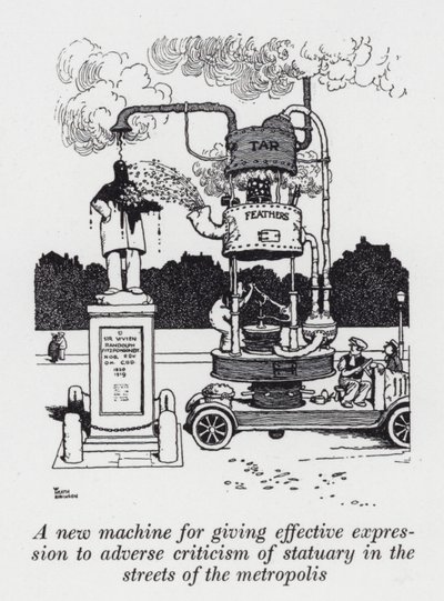 Une nouvelle machine pour exprimer efficacement les critiques négatives des statues dans les rues de la métropole - William Heath Robinson