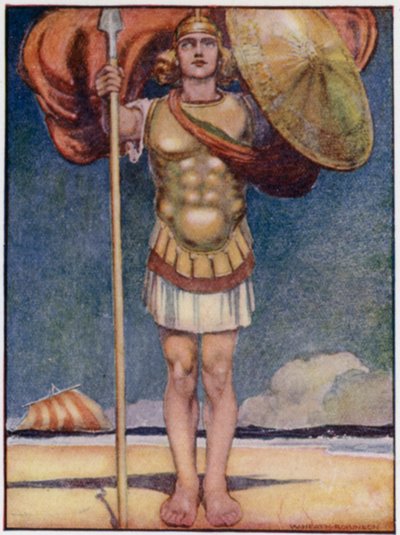 Achille, le plus rapide et le plus brave de tous les héros grecs - William Heath Robinson