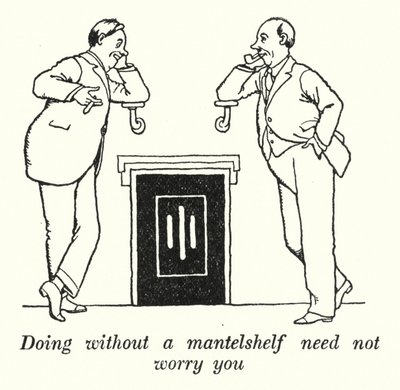 Ne pas avoir de manteau de cheminée ne doit pas vous inquiéter (lithographie) - William Heath Robinson