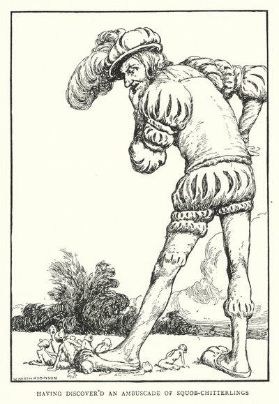 Ayant découvert une embuscade de Squob-Chitterlings - William Heath Robinson