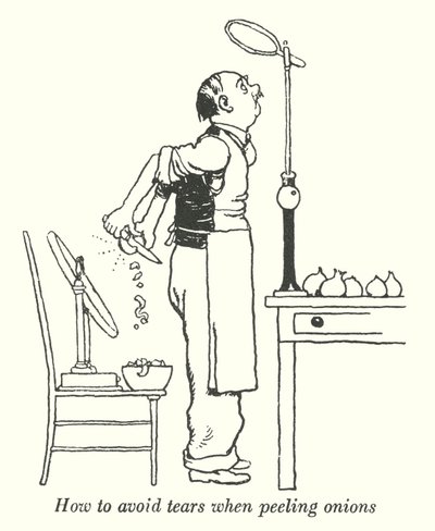 Comment éviter les larmes en épluchant des oignons - William Heath Robinson