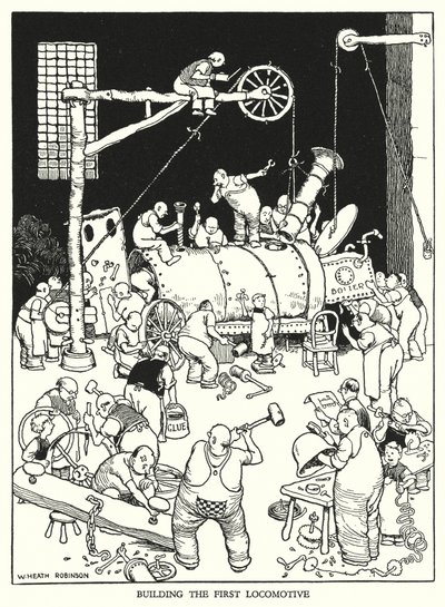 Illustration pour Railway Ribaldry par W Heath Robinson - William Heath Robinson