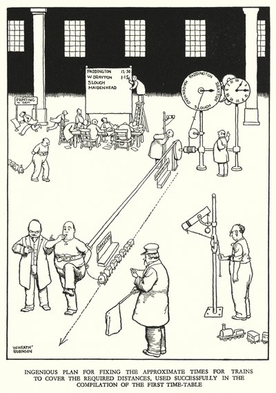 Illustration pour Railway Ribaldry par W Heath Robinson - William Heath Robinson