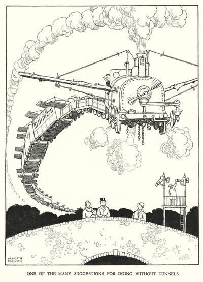 Illustration pour Railway Ribaldry par W Heath Robinson - William Heath Robinson