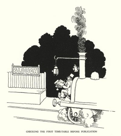 Illustration pour Railway Ribaldry par W Heath Robinson - William Heath Robinson