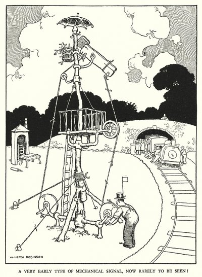 Illustration pour Railway Ribaldry par W Heath Robinson - William Heath Robinson