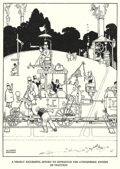 Illustration pour Railway Ribaldry par W Heath Robinson - William Heath Robinson