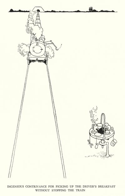 Illustration pour Railway Ribaldry par W Heath Robinson - William Heath Robinson